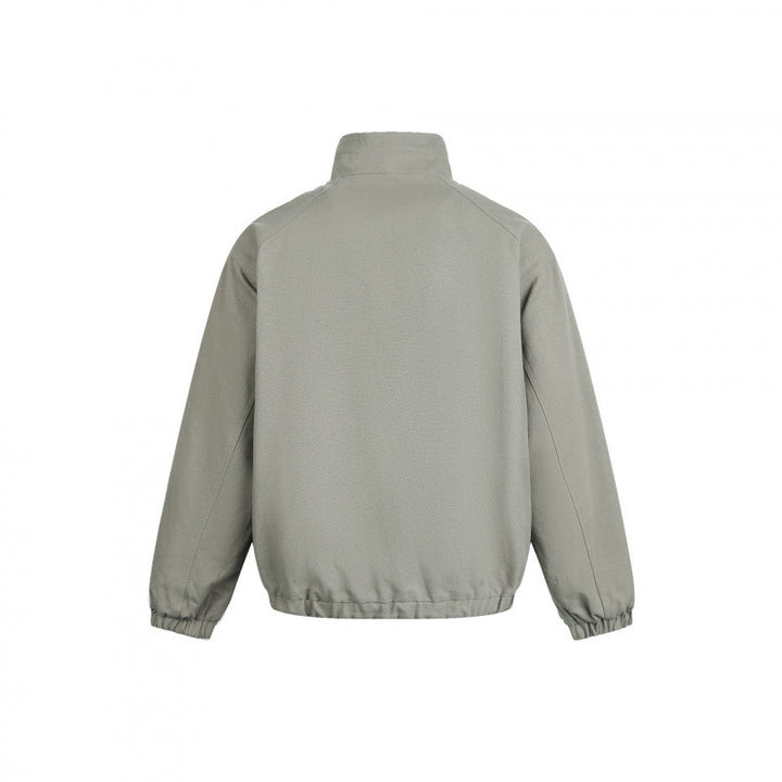 Women's lightweight bomber jacket made of cotton blend with stand-up collar, pearl cord, and mystical print Mune Fashion