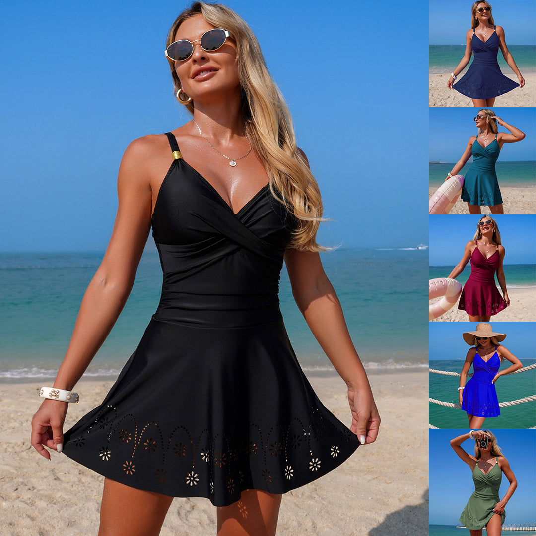 Women's swimsuit dress with floral cut-outs Mune Fashion