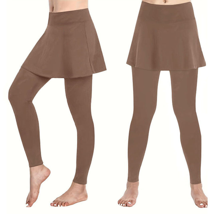 Women's high-waist leggings with integrated flared skirt and figure-flattering silhouette Mune Fashion