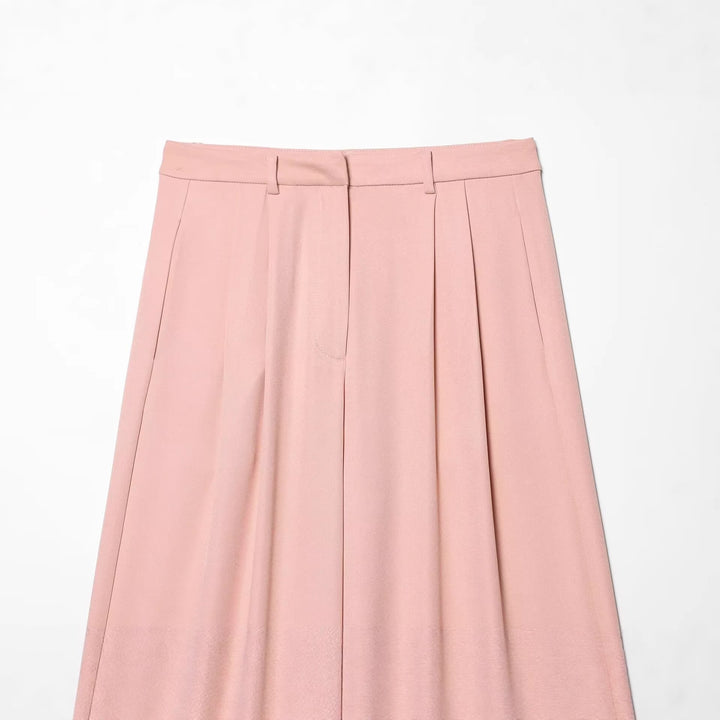Women's High-Waisted Palazzo Pants with Wide Leg and Piping Pockets Mune Fashion