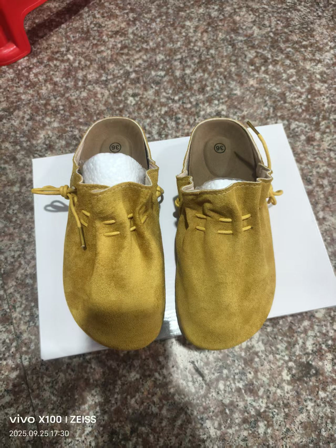 Ladies nan padded velour slip-on with teddy insole, soft insole and decorative lacing Mune Fashion