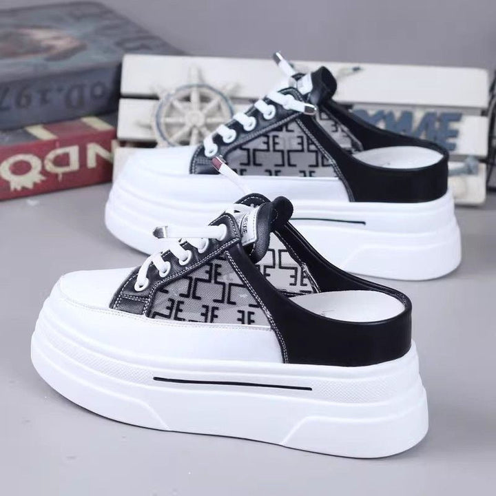 Women's Platform Sneakers with Fashionable Slingback Design and Breathable Upper Material Mune Fashion
