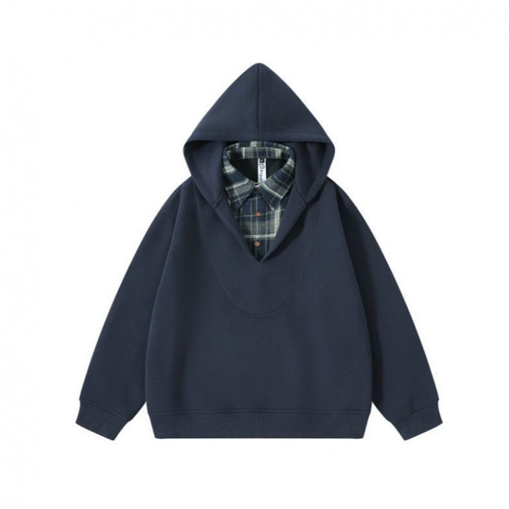 Unisex Oversize Hoodie with integrated shirt collar in layering look Mune Fashion