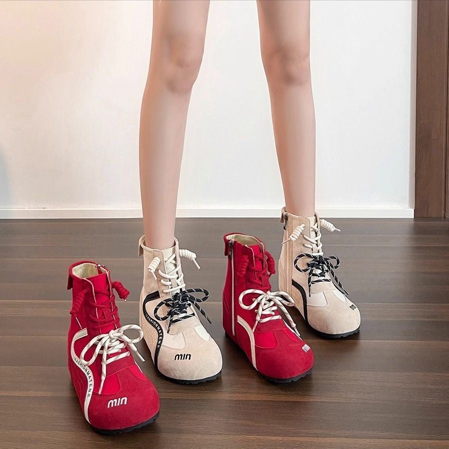 Women High-Top Sneakers with innovative lacing and zipper Mune Fashion