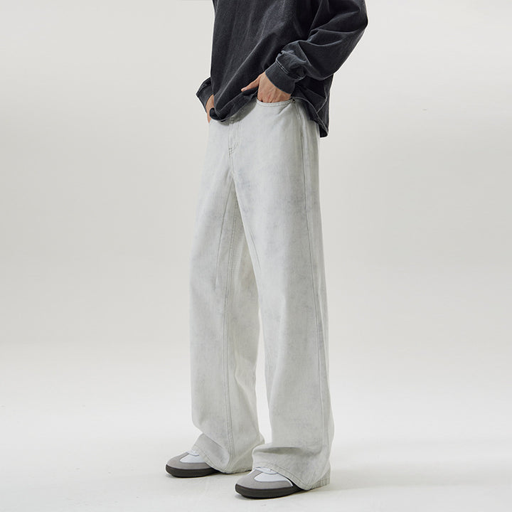 Men's baggy jeans with culotte-inspired cut made of stonewashed denim Mune Fashion