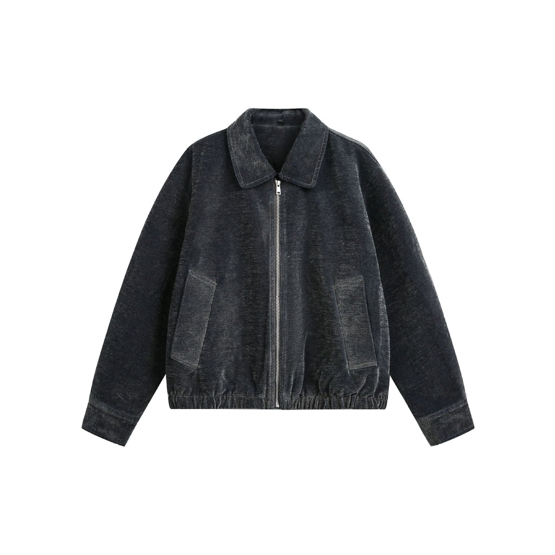 Unisex Boxy Bomber Jacket with Shirt Collar, Front Zipper and Flap Pockets Mune Fashion