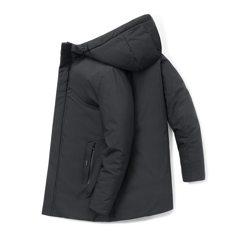 Men's modern urban long parka with concealed zip placket and ergonomic hood Mune Fashion