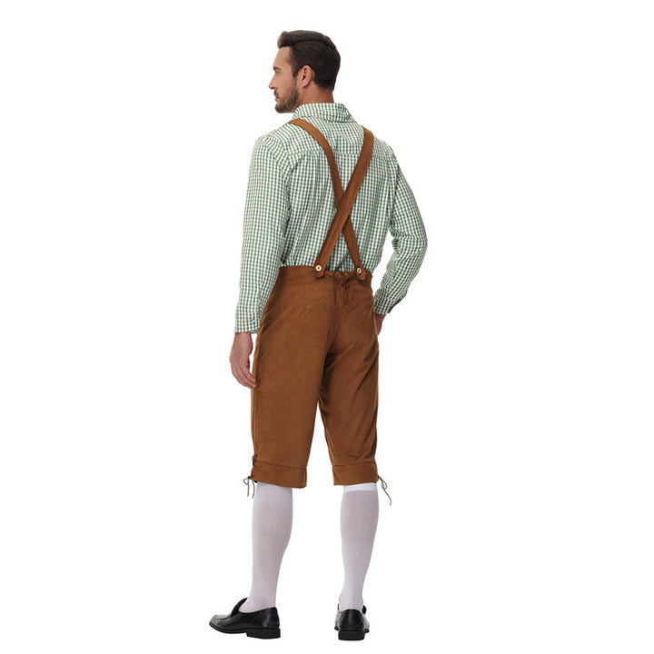 Men's traditional lederhosen with suspenders and embroidery Mune Fashion