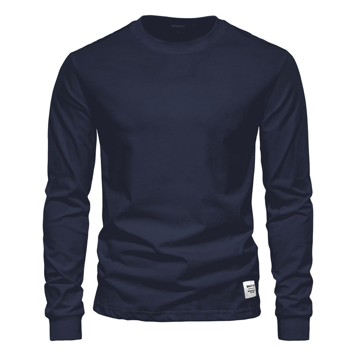 Men's classic long-sleeved cotton shirt with round neck and elastic cuffs Mune Fashion