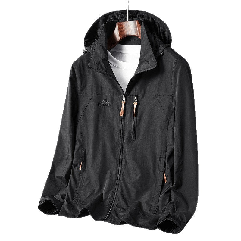 Men's lightweight windproof hooded jacket with zippered pockets and breathable membrane Mune Fashion
