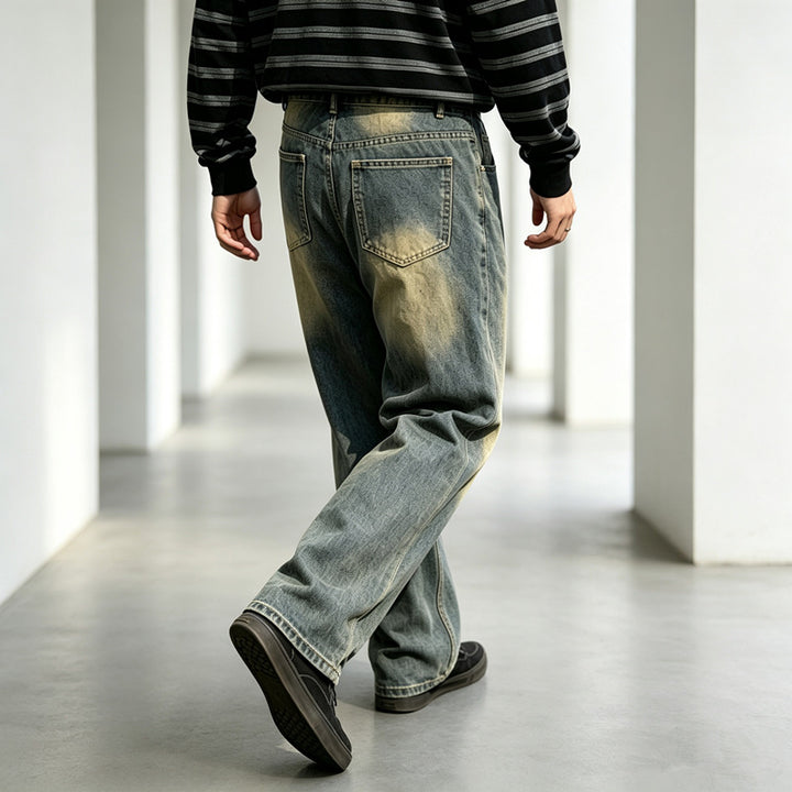 Men Comfortable Cut Jeans in Used Look Mune Fashion