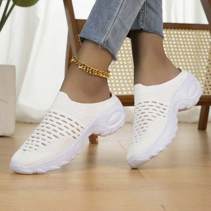 Women Breathable Knit Slip-On Sneakers with Shock-Absorbing Lightweight Sole Mune Fashion