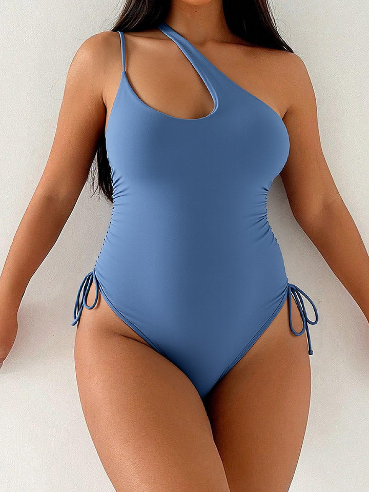 Women's One-Sided Cut Swimsuit with Adjustable Side Straps Mune Fashion
