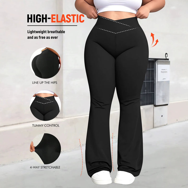 Ladies high-waisted shaping bootcut leggings with tummy control and 4-way stretch Mune Fashion