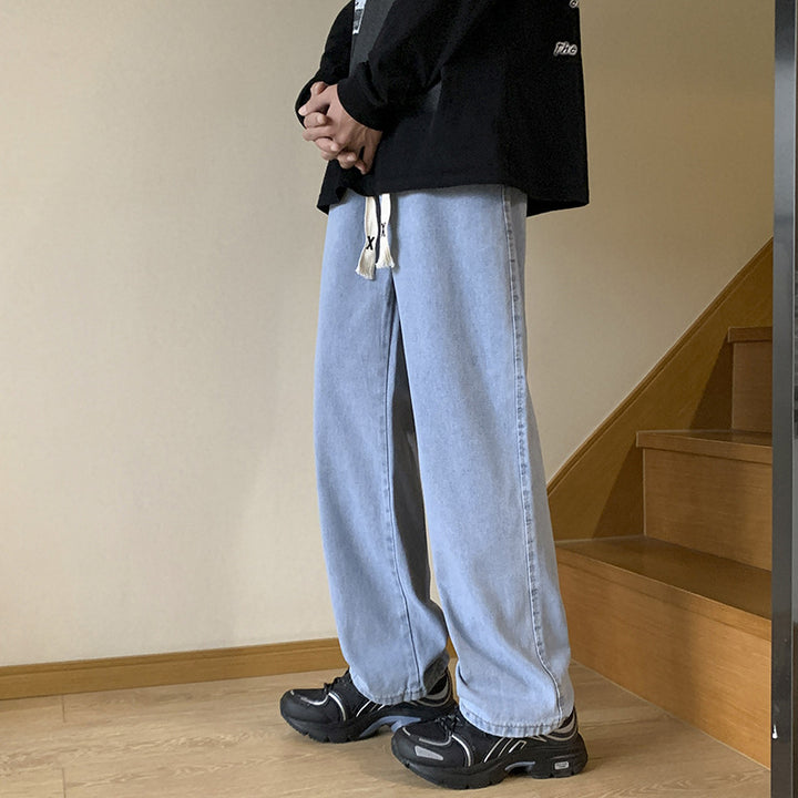 Women's Comfortable Denim Pants with Elastic Waistband Mune Fashion