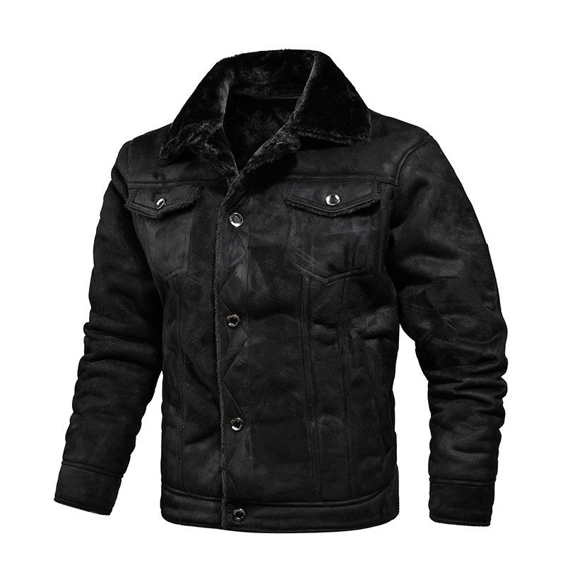 Men's trucker jacket made of suede synthetic leather with teddy lining Mune Fashion