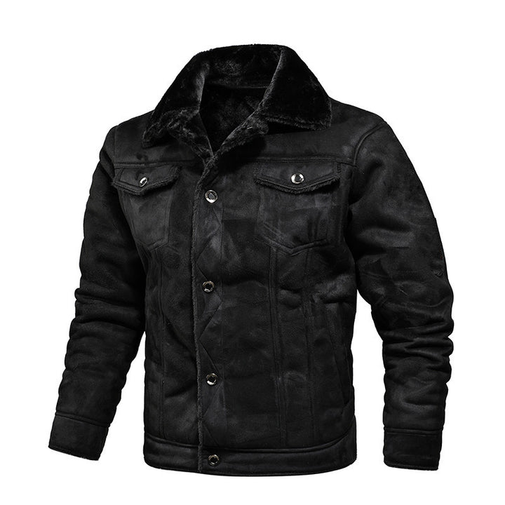 Men's trucker jacket made of suede synthetic leather with teddy lining Mune Fashion