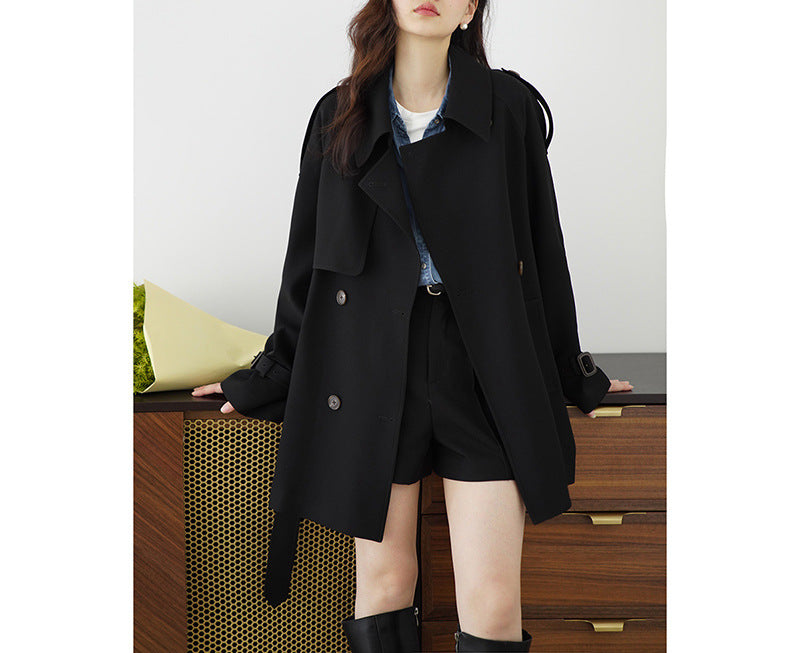 Women Elegant Oversized Trench Coat Mune Fashion