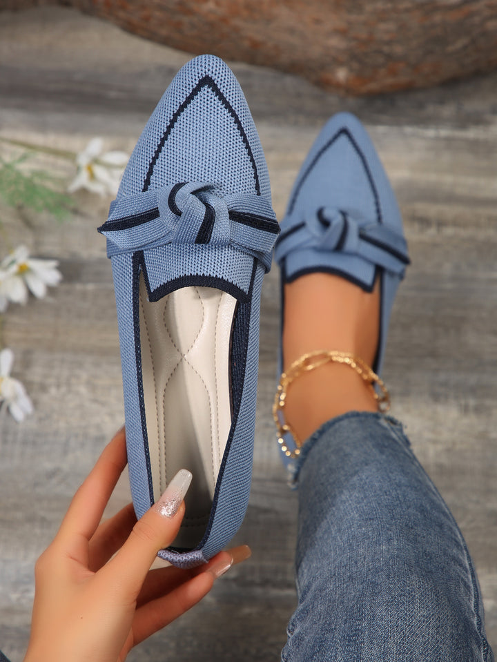 Women's woven lace slippers with decorative bow and padded comfort footbed Mune Fashion