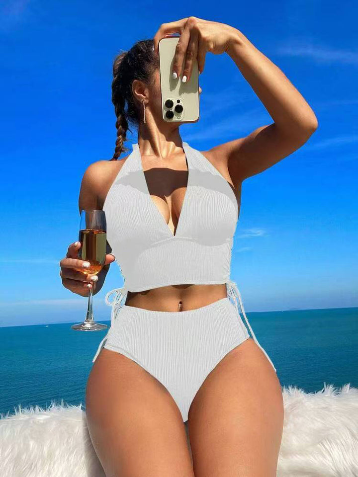 Women High-Waisted Bikini Set with Adjustable Straps and Elegant Cut Mune Fashion