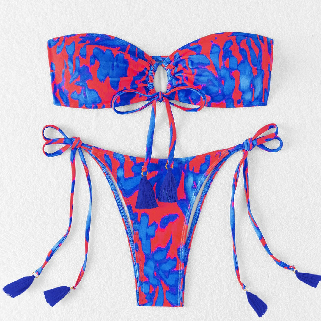 Women's bandeau bikini with stylish cut-out and side tie straps Mune Fashion