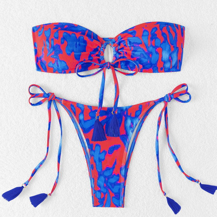 Women's bandeau bikini with stylish cut-out and side tie straps Mune Fashion