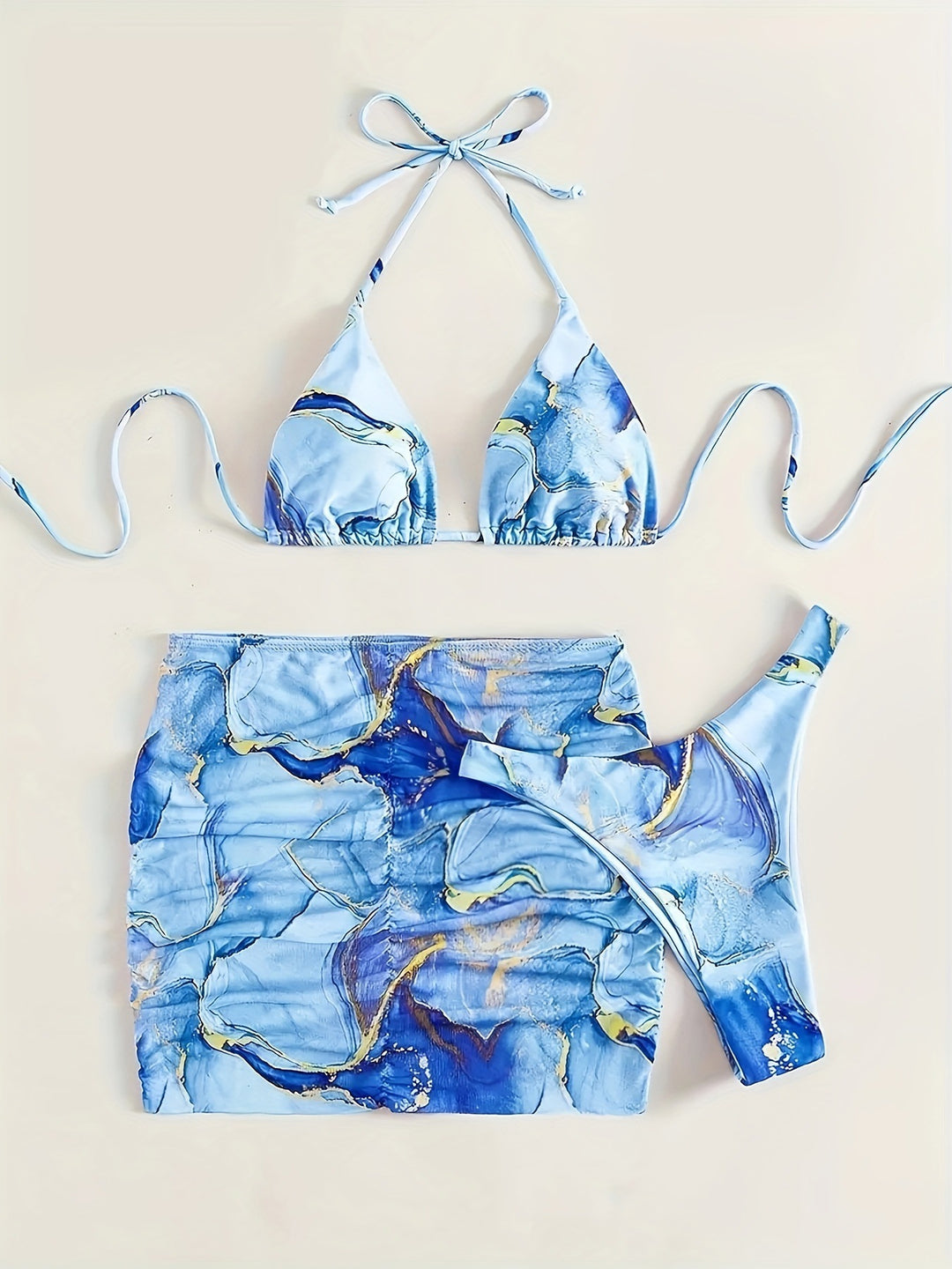 Women’s Triangle Bikini with Fashionable Wrap Skirt Mune Fashion