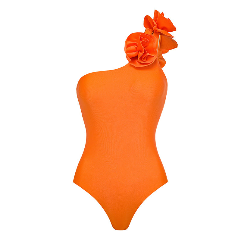 Women's one-piece swimsuit with voluminous ruffle detail and matching wrap skirt Mune Fashion
