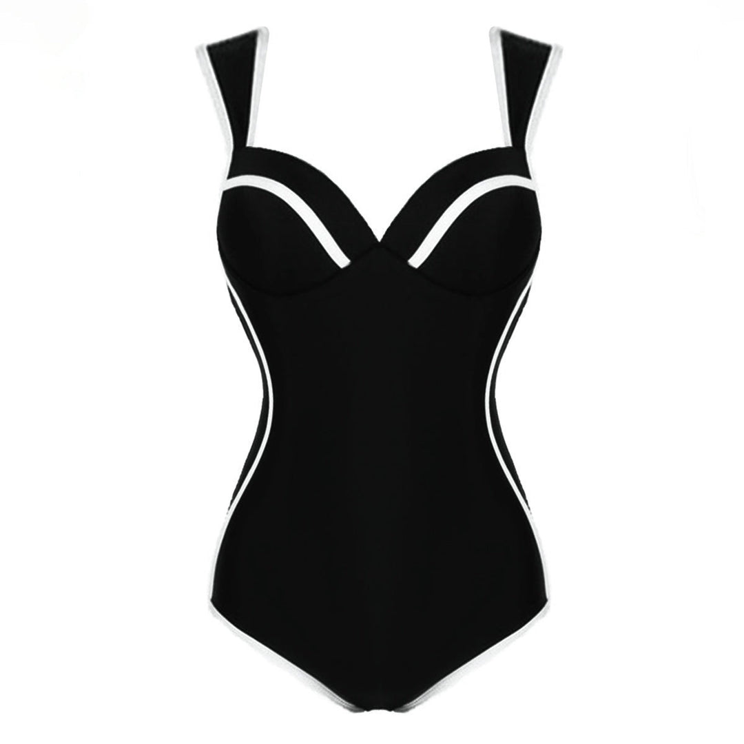Women's High-Quality One-Piece Swimsuit with Elegant Contrast Design Mune Fashion
