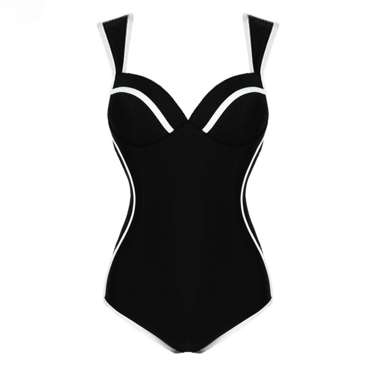 Women's High-Quality One-Piece Swimsuit with Elegant Contrast Design Mune Fashion