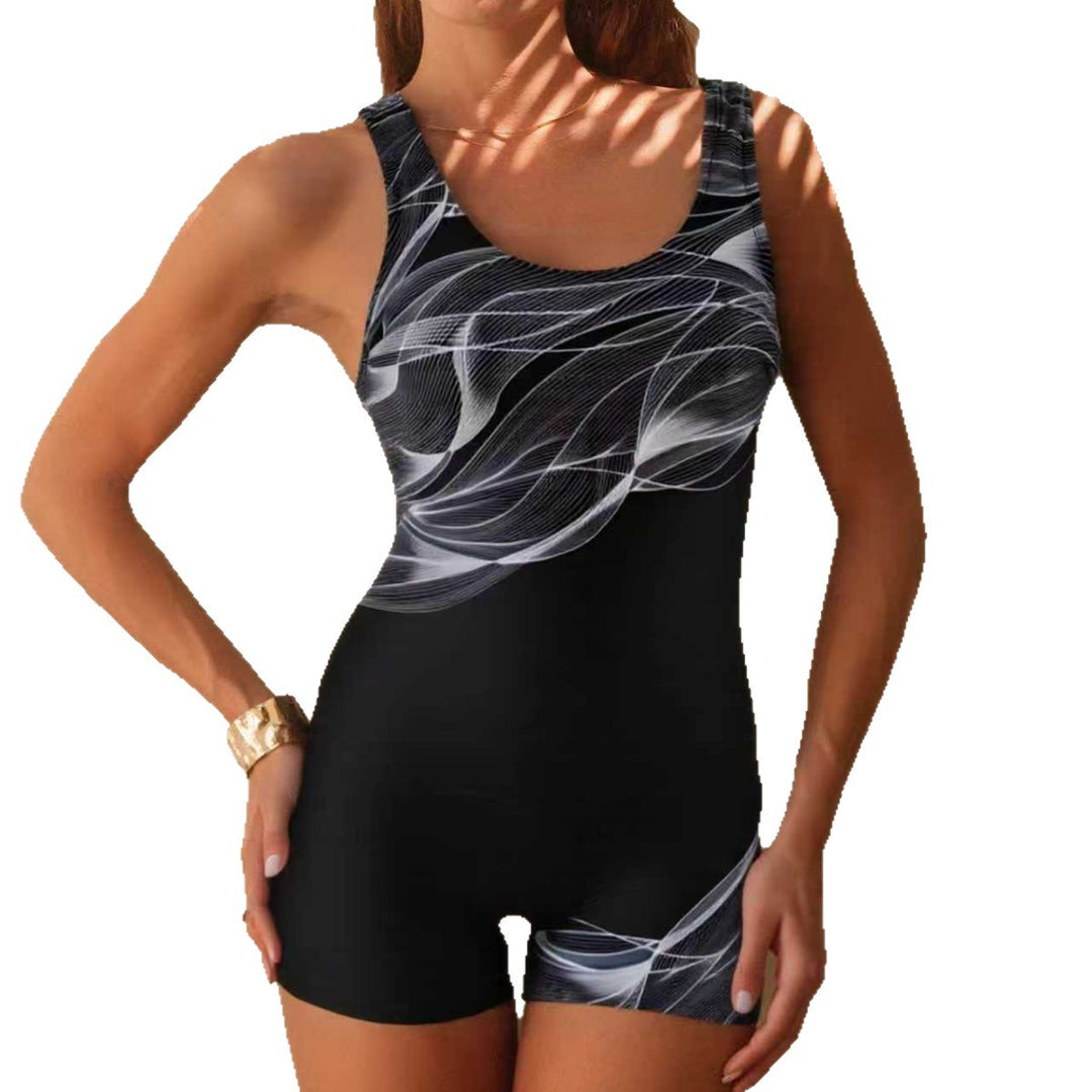 Women's Sporty One-Piece Swimsuit with Graphic Design Mune Fashion
