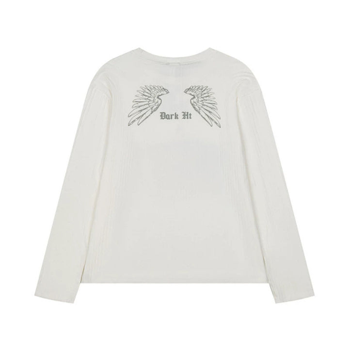 Women long sleeve shirt made of fine rib jersey with vintage carousel photo print and round neck.
