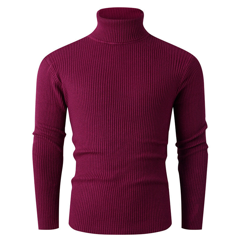 Men's tailored ribbed knit turtleneck sweater Slim Fit Mune Fashion