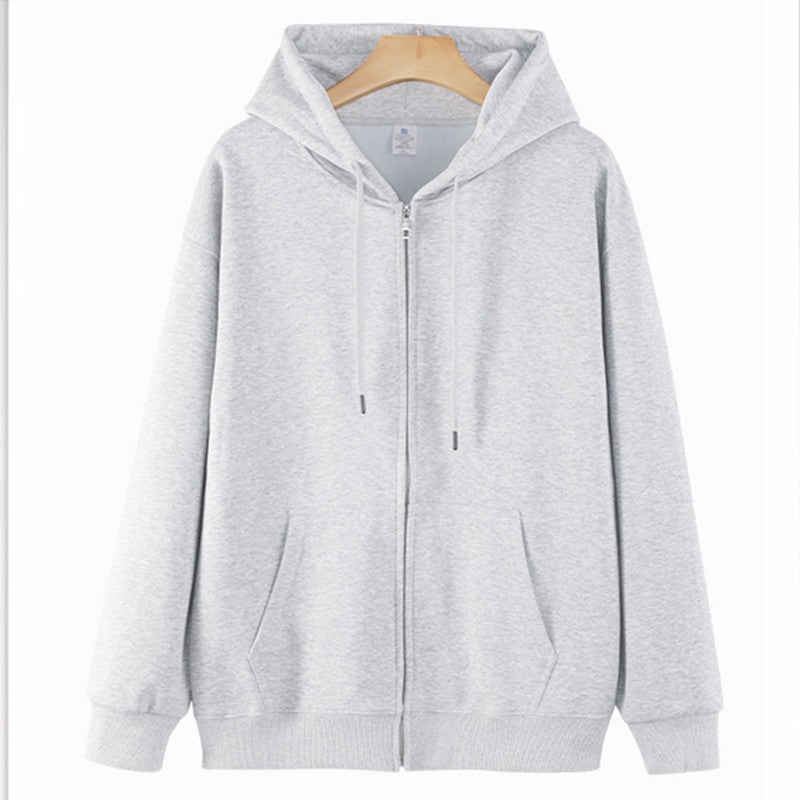 Unisex Oversize Hoodie Jacket with Full Zip & Ribbed Cuffs Mune Fashion