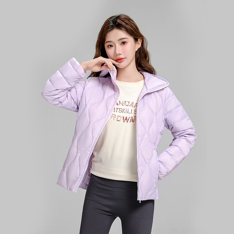 Women's Lightweight Quilted Hooded Jacket with Diamond Quilting and Thermal Insulation Mune Fashion