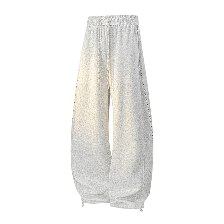 Men's Oversize Baggy Sweatpants with Drawstring, Side Snap Button Placket & Adjustable Leg Openings Mune Fashion