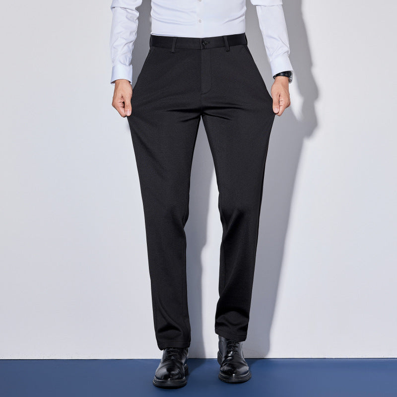 Men's Elegant Business Pants with Straight Cut and Elastic Waist Mune Fashion