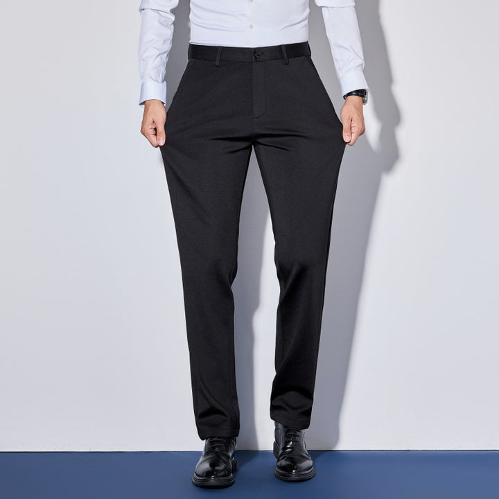 Men's Elegant Business Pants with Straight Cut and Elastic Waist Mune Fashion