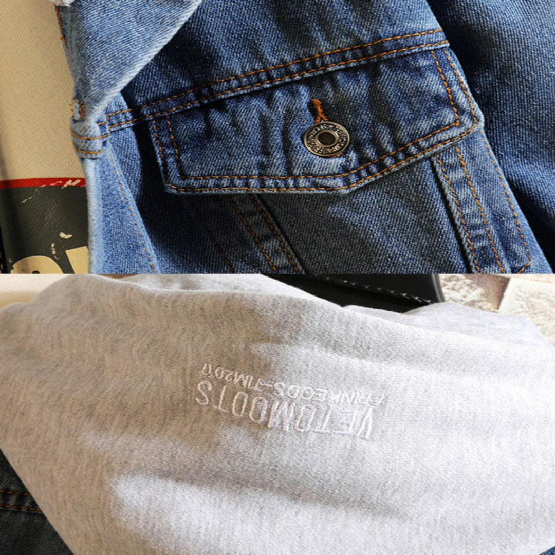 Men's Fashionable Denim Jacket with Hood Mune Fashion