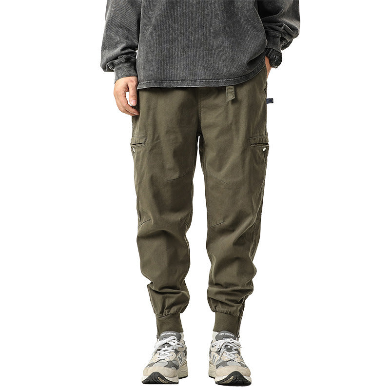 Men's Utility Cargo Jogger Pants made of robust cotton twill with ankle zipper Drune