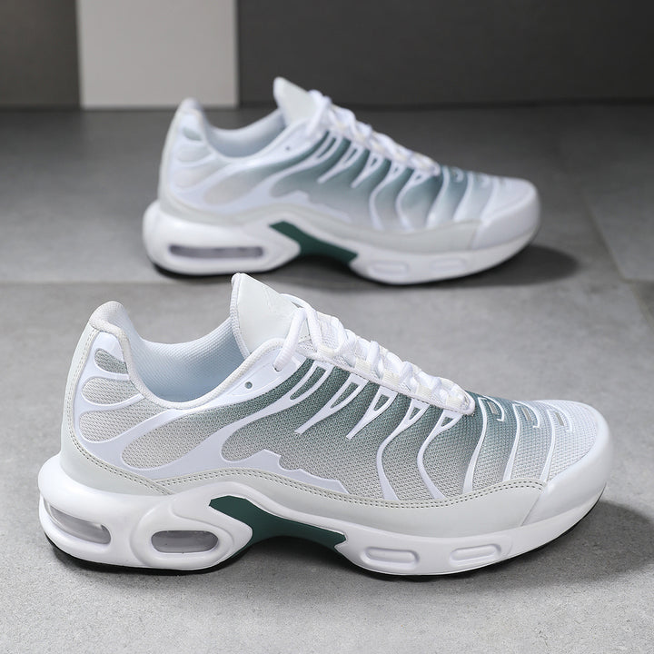 Men's Cushioned Sports Sneakers with Visible Air Chamber and Breathable Gradient Knit Mune Fashion