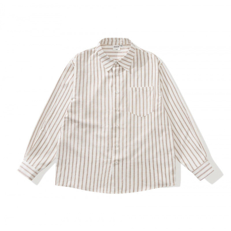 Unisex Oversized Striped Shirt in Relaxed Fit with Chest Pocket Mune Fashion