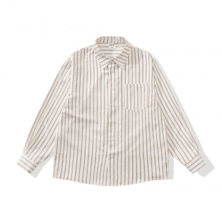 Unisex Oversized Striped Shirt in Relaxed Fit with Chest Pocket Mune Fashion