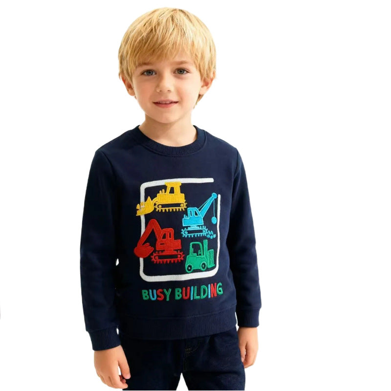 Boys sweatshirt with creative construction vehicle design Mune Fashion