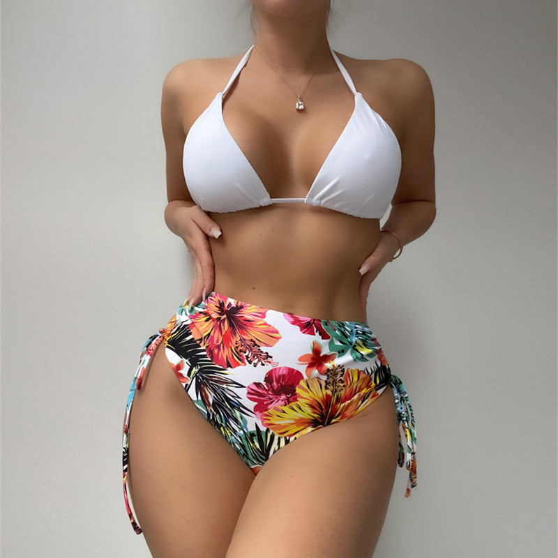 Women's High-Waisted Bikini with Floral Cover-Up Mune Fashion