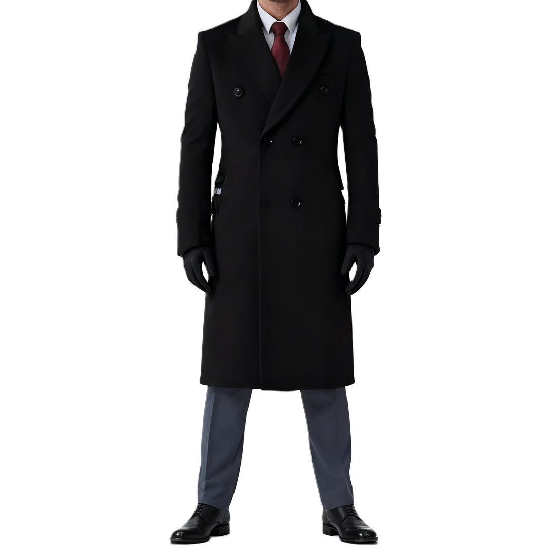 Men's Double-Breasted City Coat made of Wool Blend with Tailored Silhouette Mune Fashion