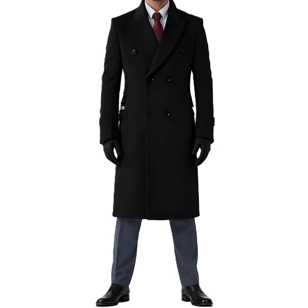 Men's Double-Breasted City Coat made of Wool Blend with Tailored Silhouette Mune Fashion