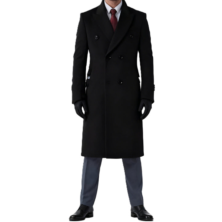 Men's Double-Breasted City Coat made of Wool Blend with Tailored Silhouette Mune Fashion