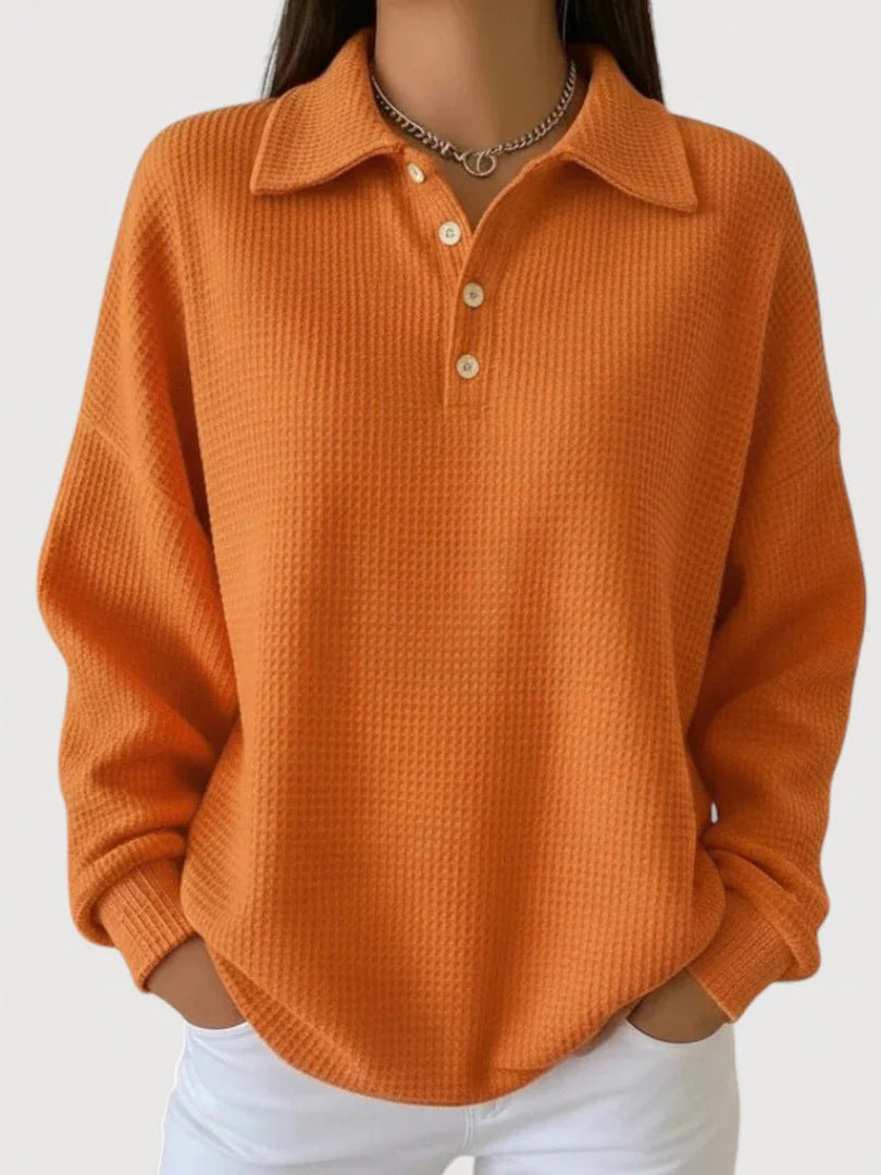 Women's Casual Waffle Sweater
