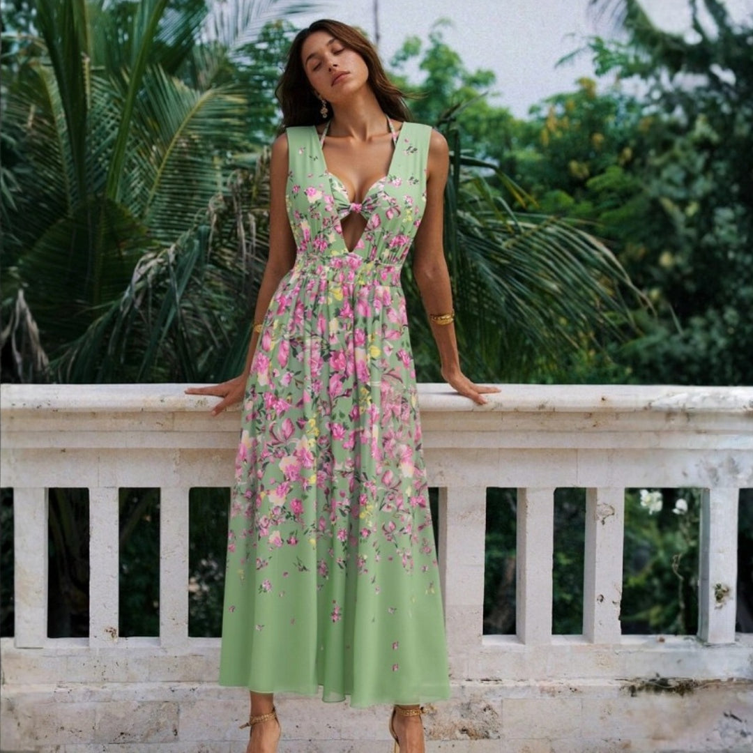 Women’s bikini set with floral cut and elegant maxi skirt Mune Fashion
